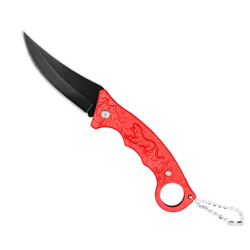 Savex Aslan Desenli Cep Çakısı Kırmızı (3836) - 1