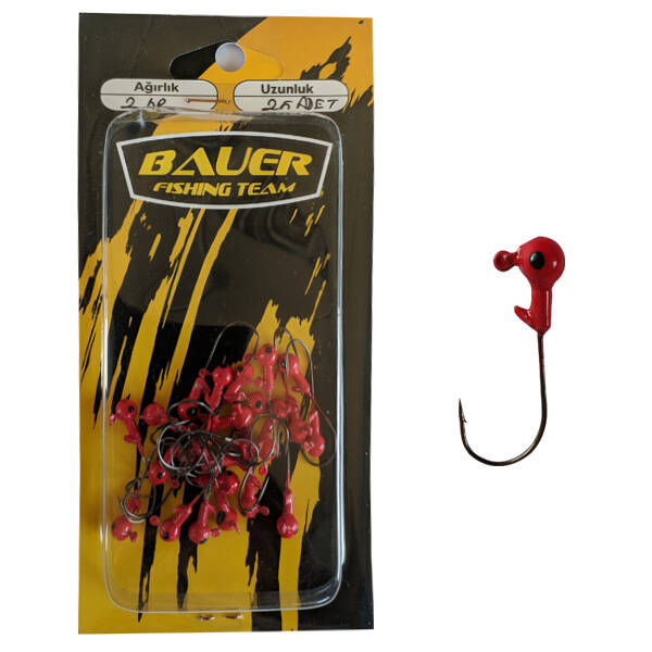Bauer 2 Gr. Zoka Kırmızı (25'li) - Hassas ve Etkili Balık Avı İçin - 1