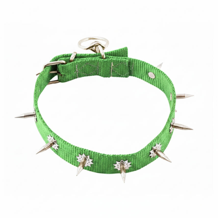 Savex Dokuma Çivili Köpek Boyun Tasması - 4x70 cm - Yeşil: Güvenlik ve Stil Bir Arada - 2