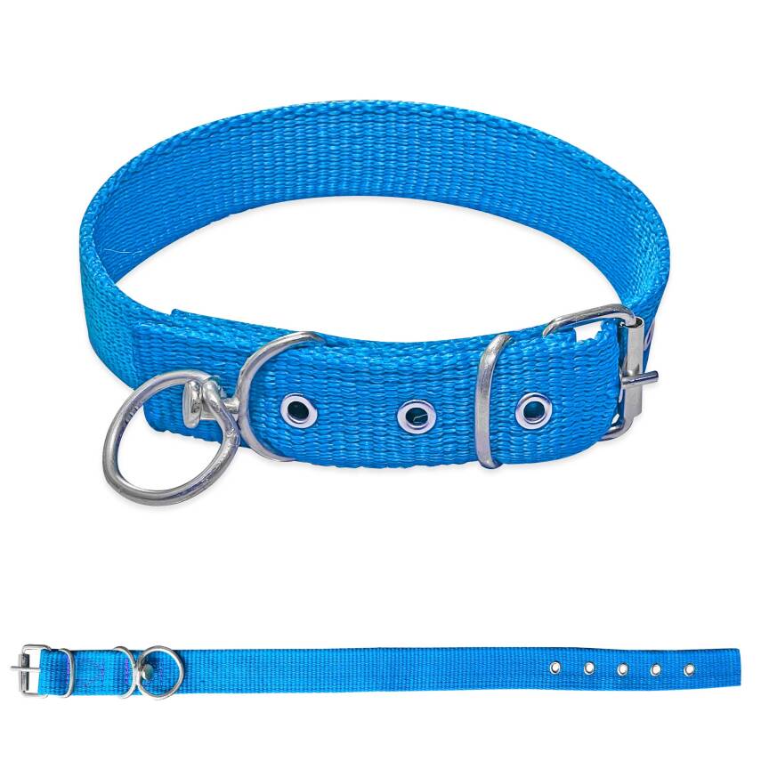 Savex Dokuma Köpek Boyun Tasması Mavi 2.5*50 cm - 1