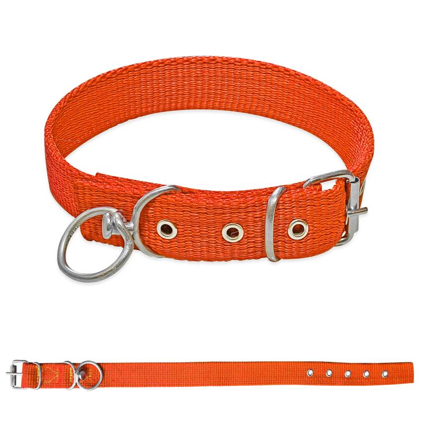 Savex Dokuma Köpek Boyun Tasması Turuncu 4*70 cm - 1