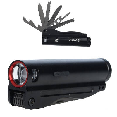 Savex EF017 Şarj Edilebilir LED El Feneri ve Çok Amaçlı Çakı Seti