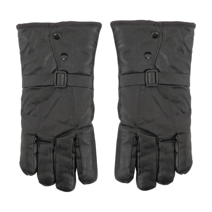 Erkek Deri Eldiven - İçi Peluşlu - Savex - Siyah - 137-E - 1