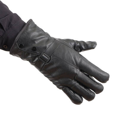 Erkek Deri Eldiven - İçi Peluşlu - Savex - Siyah - 137-E - 3