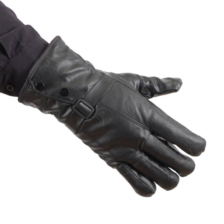 Erkek Deri Eldiven - İçi Peluşlu - Savex - Siyah - 137-E - 3