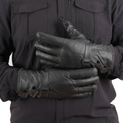 Erkek Deri Eldiven - İçi Peluşlu - Savex - Siyah - 137-E - 5