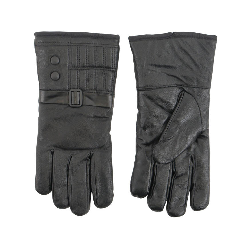 Erkek Deri Eldiven - İçi Peluşlu - Savex - Siyah - 137-A - 1