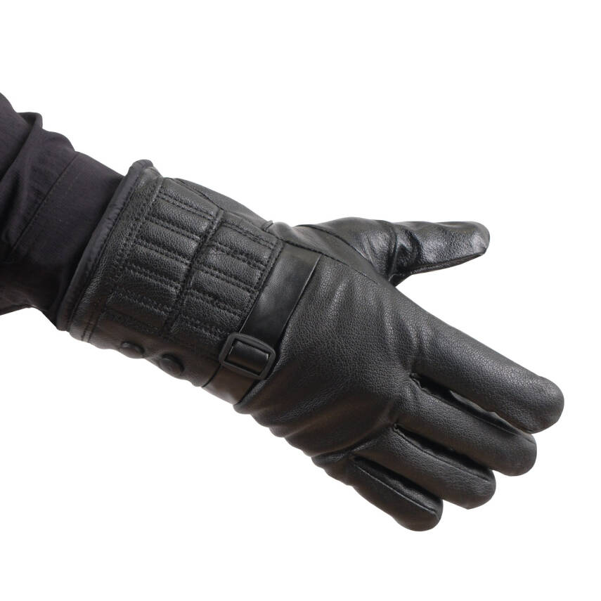 Erkek Deri Eldiven - İçi Peluşlu - Savex - Siyah - 137-A - 2