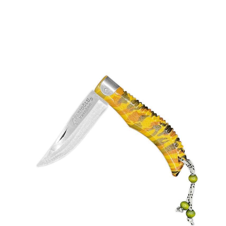 Savex Fakıoğlu Outdoor Büyük Boy Kamp Çakısı - Sarı & Kamuflaj Desenli - 2