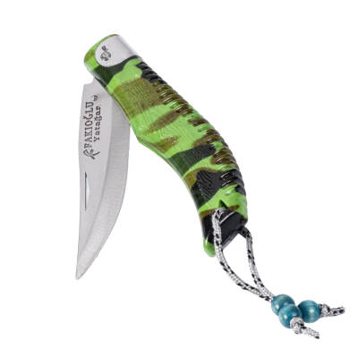 Savex Fakıoğlu Outdoor Büyük Boy Kamp Çakısı - Yeşil Desenli İpli Model - 4