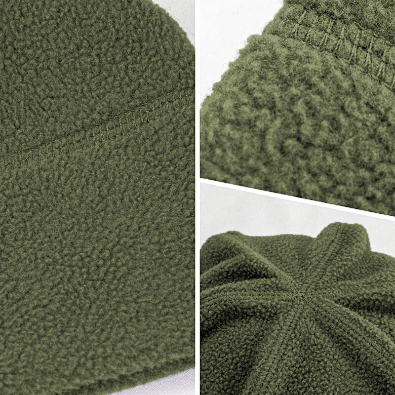 Savex Haki Çocuk Polar Boyunluklu Bere - 3-6 Yaş Termal Konfor - 3