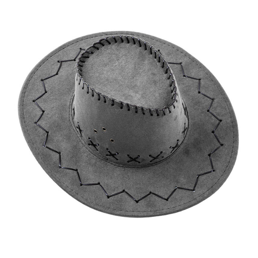 Savex HG-200 Açık Gri Fötr Kovboy Şapkası - Tarz Sahibi Unisex Model - 2