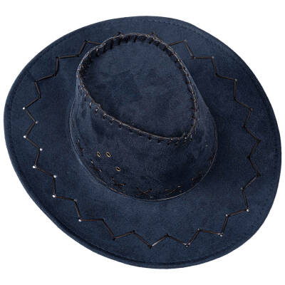 Savex HG-200 Lacivert Fötr Kovboy Şapkası - Stil Sahibi Unisex Şapka - 2