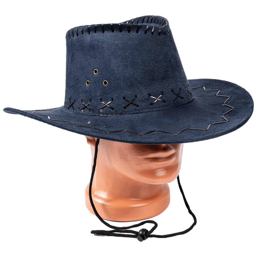 Savex HG-200 Lacivert Fötr Kovboy Şapkası - Stil Sahibi Unisex Şapka - 4