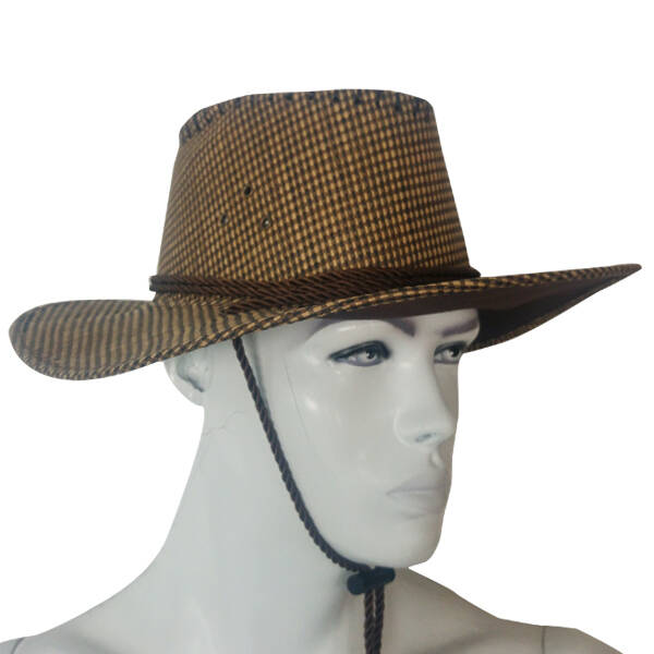 Savex HS-11080 Bej Rengi Batı Kovboy Şapkası - Açık Kahve Tonlarında Stil Sahibi - 1