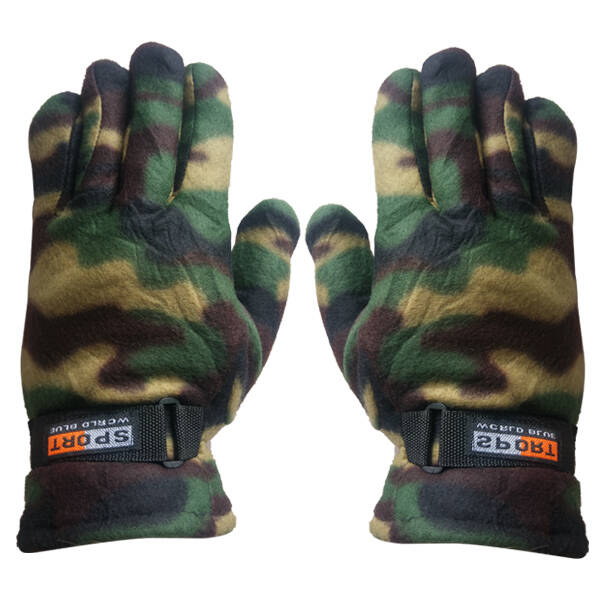 Savex HS-8799 Kamuflaj Desenli Polar Eldiven - Termal Soğuk İklim Eldiveni - 1