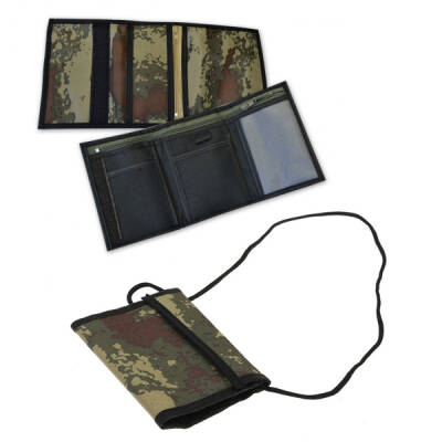 Savex Kamuflaj Desenli İpli Askeri Cüzdan - Taktik Boyun Cüzdanı