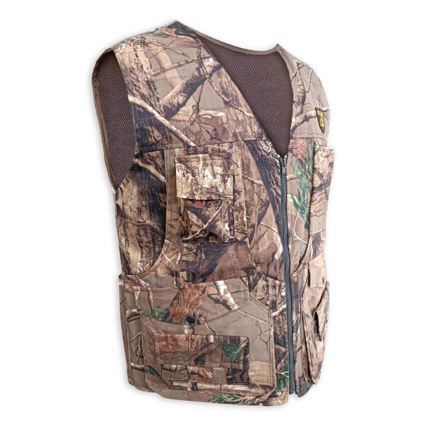 Savex Kamuflaj Meşe Desen Yan Cepli Av Yeleği - Fişeklikli Outdoor Yelek - 1