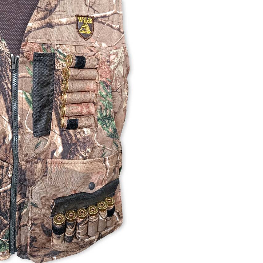 Savex Kamuflaj Meşe Desen Yan Cepli Av Yeleği - Fişeklikli Outdoor Yelek - 4