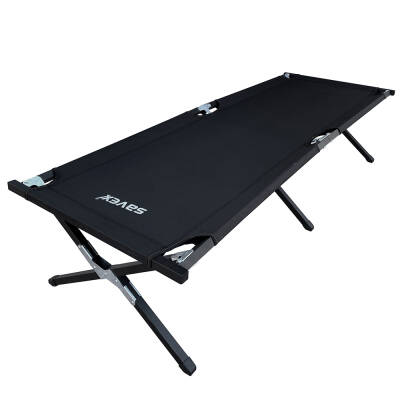 Savex Katlanabilir Kampet Siyah - Konforlu ve Dayanıklı Kamp Yatağı