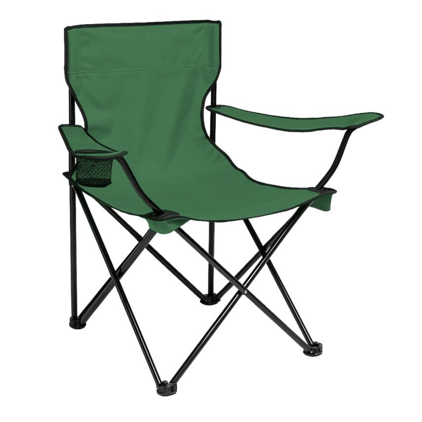 Katlanır Kamp Piknik Sandalyesi - Bardaklıklı - (DY.001) - Haki - Taşıma Çantalı - 1