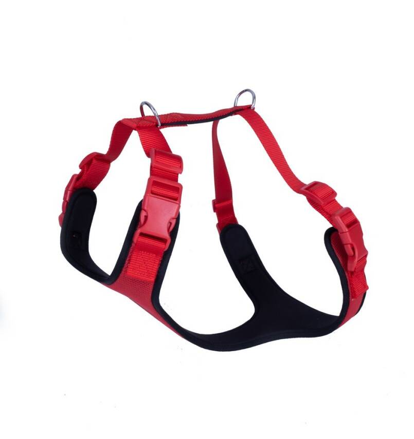 Savex Köpek Göğüs Tasması - Kırmızı Dokuma, Nefes Alabilir, Large Beden - Güvenli Yürüyüş - 1