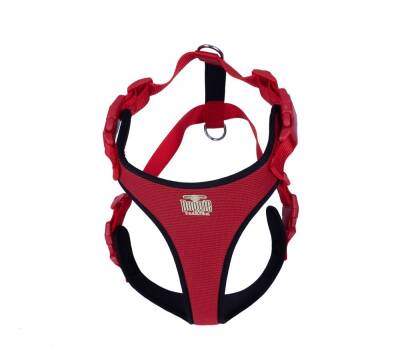 Savex Köpek Göğüs Tasması - Kırmızı Dokuma, Nefes Alabilir, Large Beden - Güvenli Yürüyüş - 2