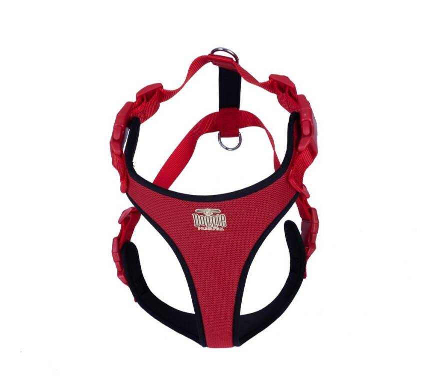 Savex Köpek Göğüs Tasması - Kırmızı Dokuma, Nefes Alabilir, Large Beden - Güvenli Yürüyüş - 2