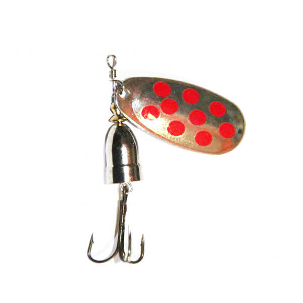 Savex Oskar No:3 VMC İğneli Döner Kaşık - Gümüş Kırmızı Balık Avı Lures - 1