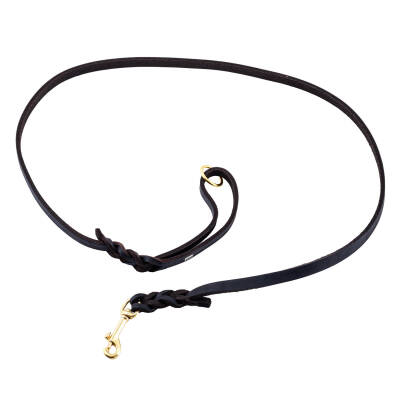 Savex Pet Doggie Kahve Rengi El Yapımı Yağlı Deri Köpek Eğitim ve Gezdirme Tasması - 1