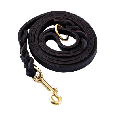 Savex Pet Doggie Kahve Rengi El Yapımı Yağlı Deri Köpek Eğitim ve Gezdirme Tasması - 2