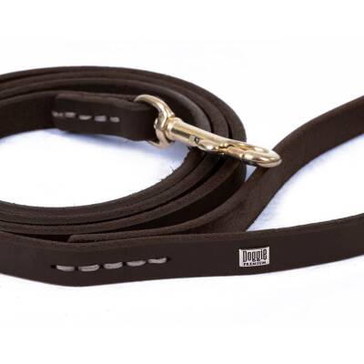 Savex Pet Doggie Kahverengi Yağlı Deri Köpek Eğitim ve Gezdirme Tasması - 7