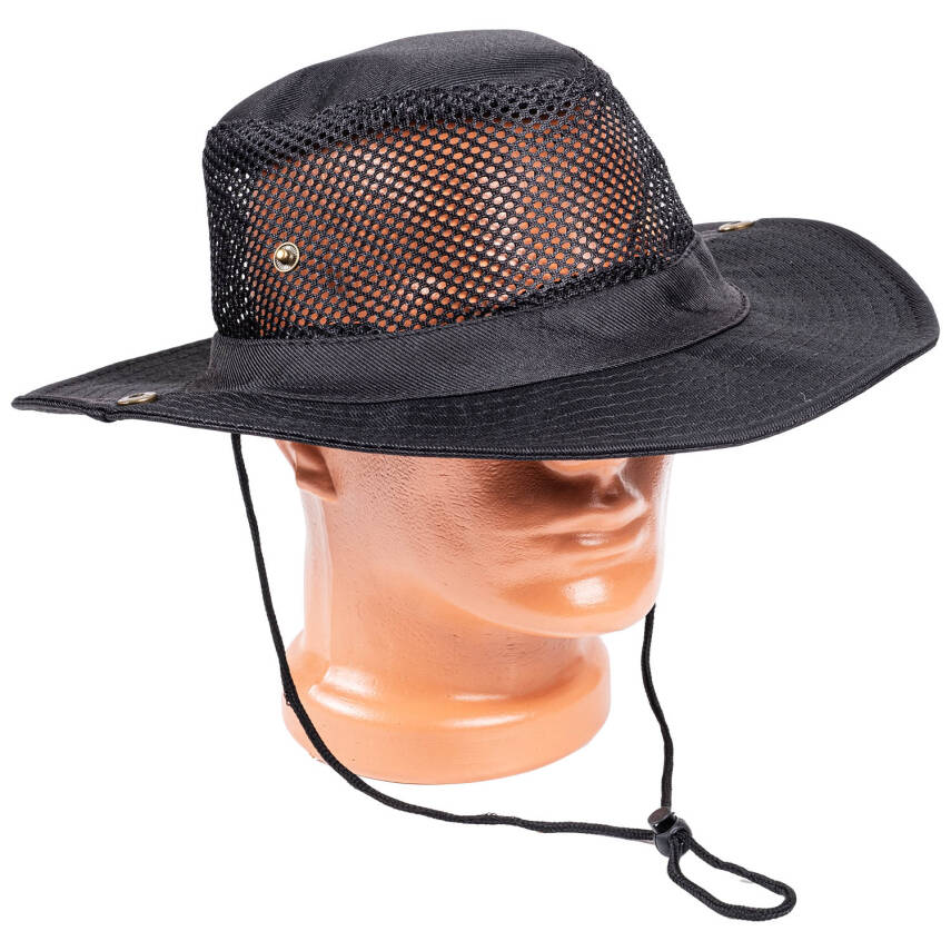 Savex Siyah Fileli Balıkçı Şapkası - Nefes Alabilen Outdoor Şapka - 4