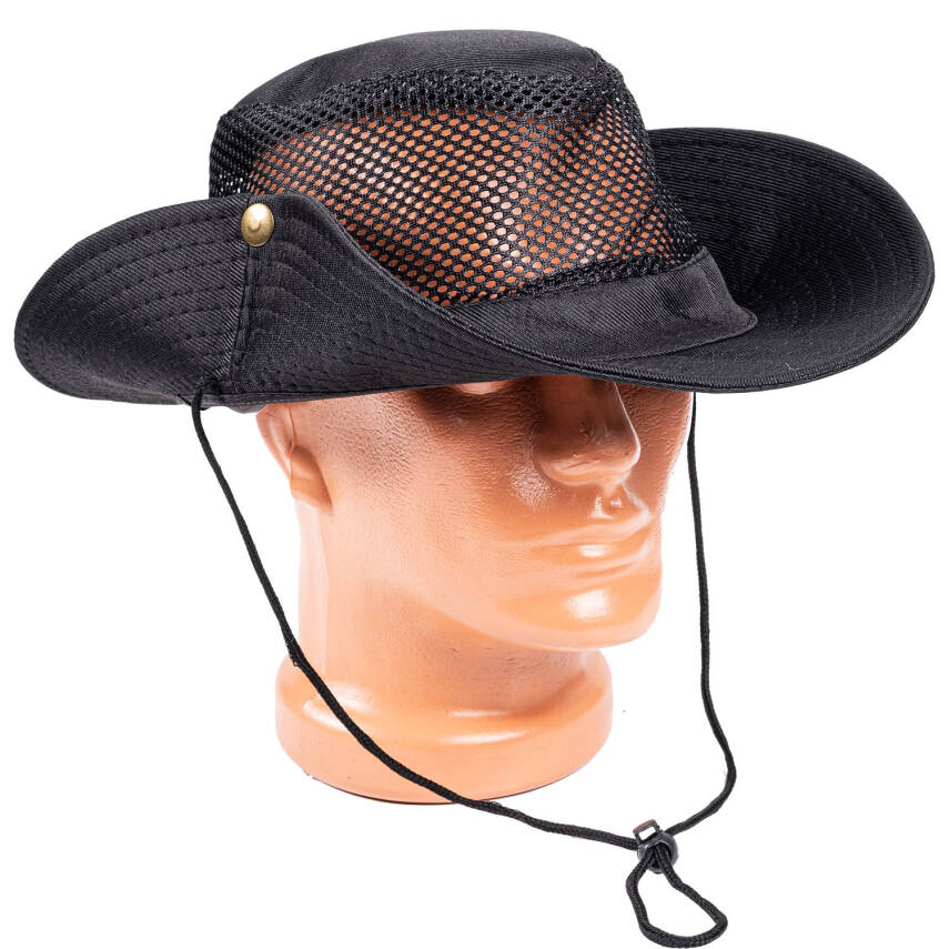 Savex Siyah Fileli Balıkçı Şapkası - Nefes Alabilen Outdoor Şapka - 5