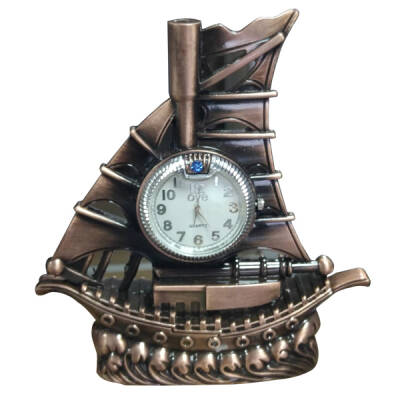 Savex SLH-914 Metal Masa Üstü Gemi Tasarımlı Saatli Çakmak