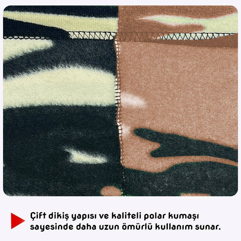 Savex Termal Polar Boyunluk - Kahve Tonlarında Kamuflaj Deseni - Çok Amaçlı Soğuk Hava Maskesi - 2