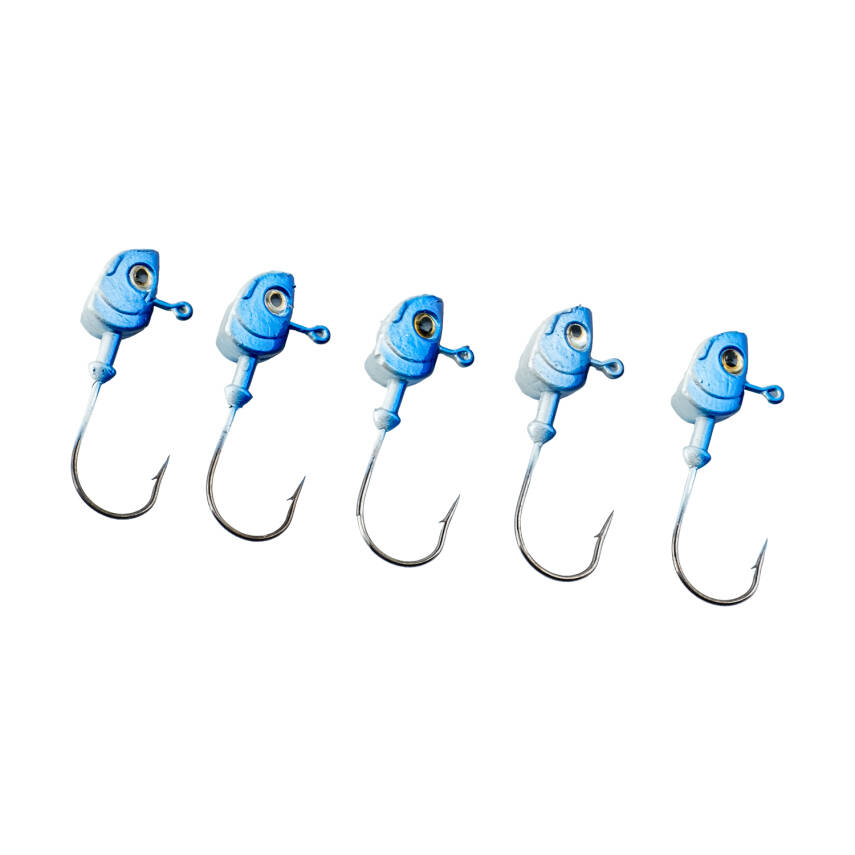 Jighead Zoka: Mavi Beyaz Kurşunlu Olta İğnesi (XH-A 11) - 8 Gr - 5'li Paket - 1