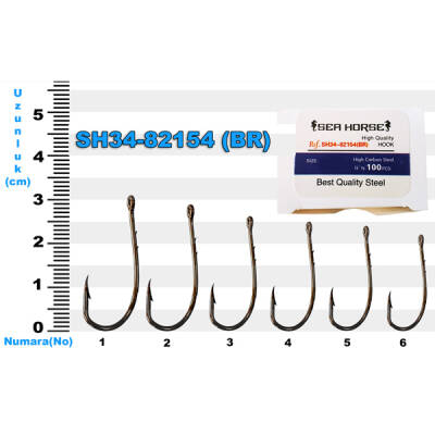 SH34-82154 Sea Horse No: 4/0 Bronz İğne (100'lü) - Balık Avında Mükemmel Yakalama!