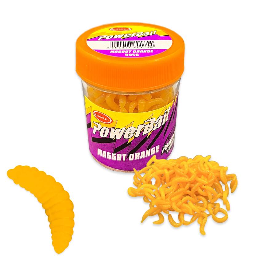 Silikon Kurt Balık Yemi - Kokulu - L Maggot - Turuncu - Power Bait (9956) - 1
