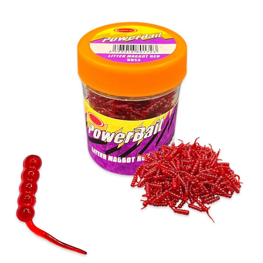 Silikon Kurt Balık Yemi - Kokulu - Maggot - Kırmızı - Power Bait (9953) - 1