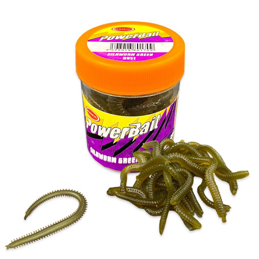 Silikon Kurt Balık Yemi - Kokulu - Silkworm - Yeşil - Power Bait (9951) - 1