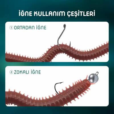 Silikon Kurt Balık Yemi - Kokulu - Silkworm - Yeşil - Power Bait (9951) - 4