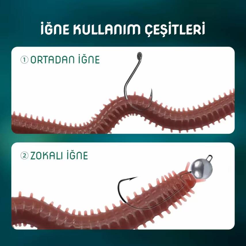 Silikon Kurt Balık Yemi - Kokulu - Silkworm - Yeşil - Power Bait (9951) - 4