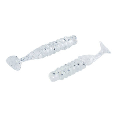 Silikon Kurt Yem - 1,5g 45mm - Fishack - 10 Adet - Simli Beyaz - Karides Kokulu - 3