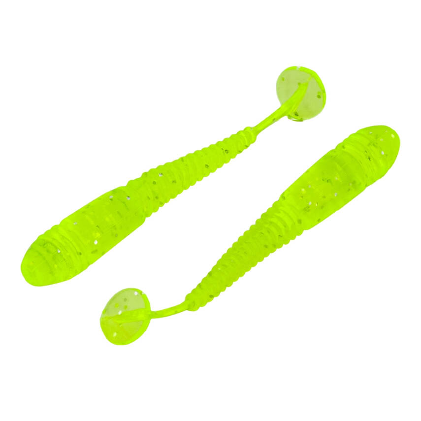 Silikon Kurt Yem - 1,1g 55mm - Fishack Wormix - 1 Adet - UV - Fluo Green - Karides Kokulu - 3