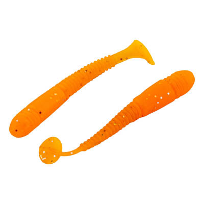 Silikon Kurt Yem - 1,1g 55mm - Fishack Wormix - 1 Adet - UV - Turuncu - Karides Kokulu - 3