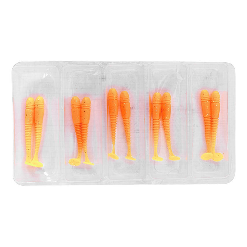 Silikon Kurt Yem - 1,1g 55mm - Fishack Wormix - 1 Adet - UV - Turuncu - Karides Kokulu - 4