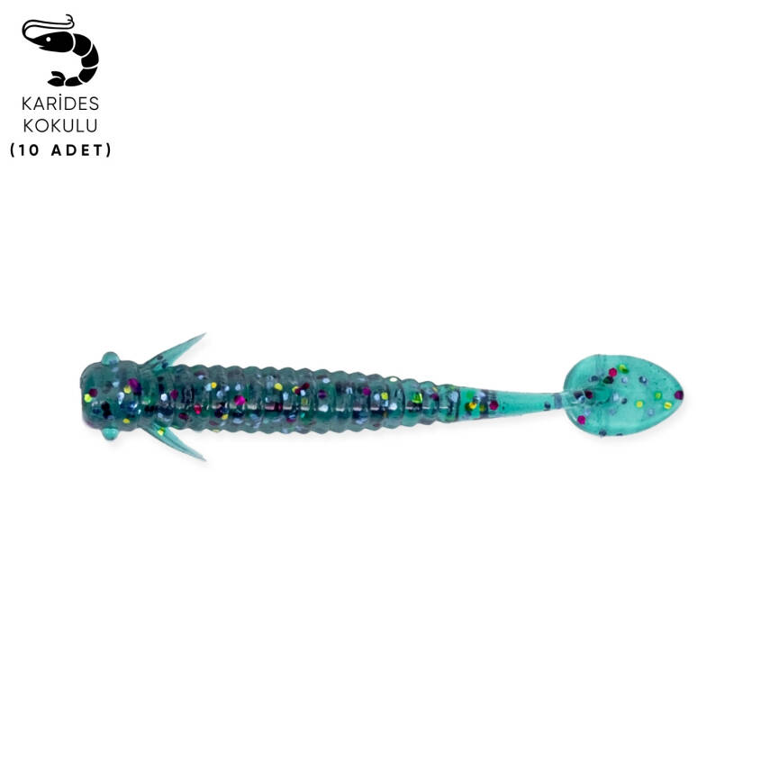 Silikon Kurt Yem - 1g 50mm - Fishack Wormix - 10 Adet - Blue - 1