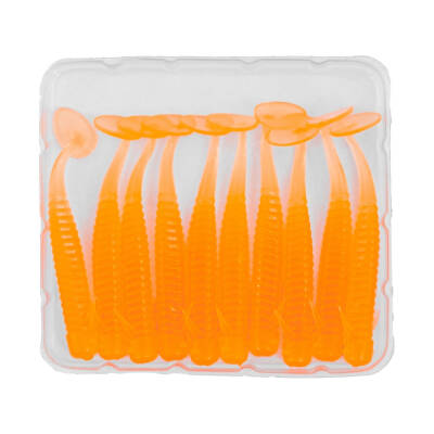 Silikon Kurt Yem - 1g 50mm - Fishack Wormix - 10 Adet - Orange - UV Silikon - 4