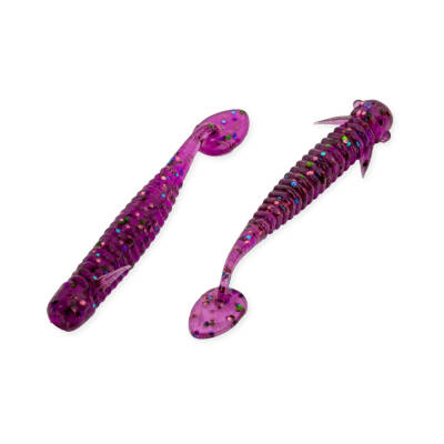 Silikon Kurt Yem - 1g 50mm - Fishack Wormix - 10 Adet - Purple - UV Silikon - 2